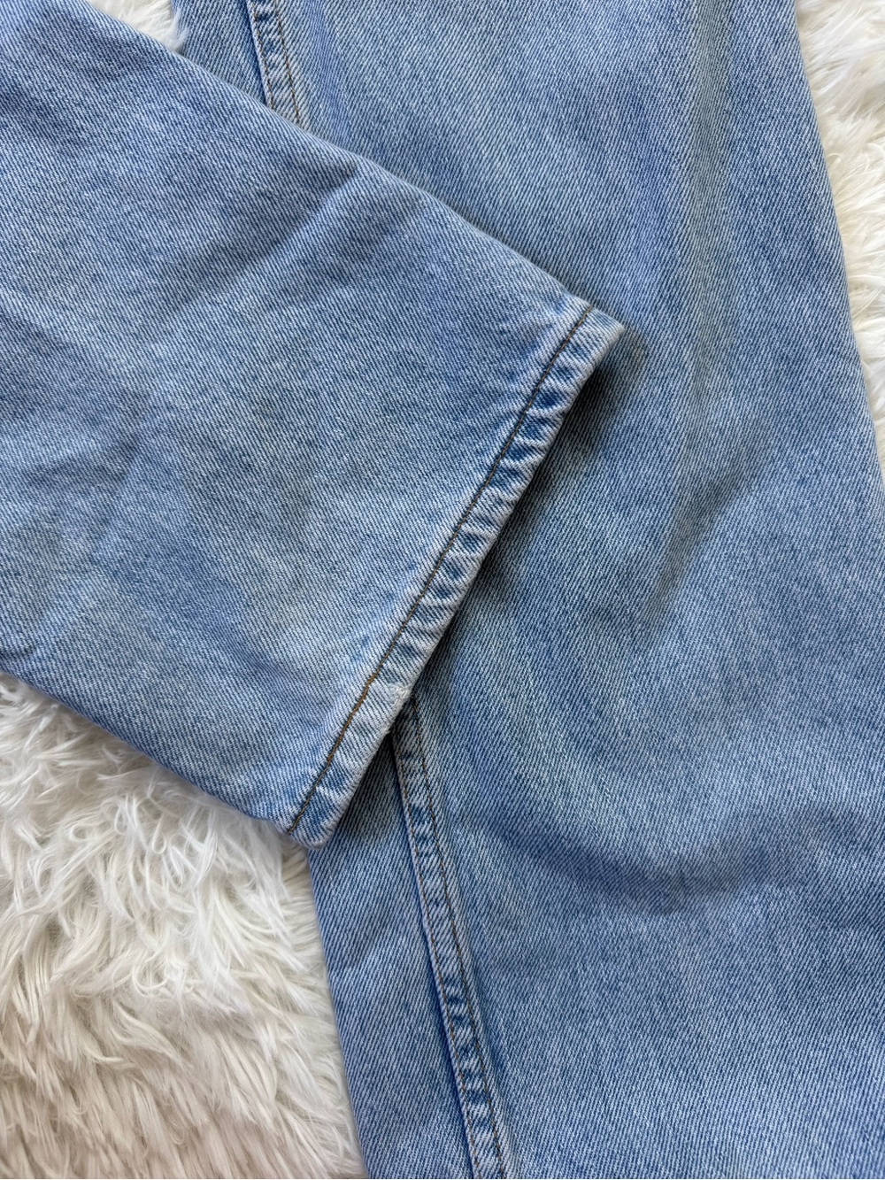 Vtg Levi’s 505 straight leg jeans 31x36 long inseam light wash 90s rigid denim - Picture 4 of 16